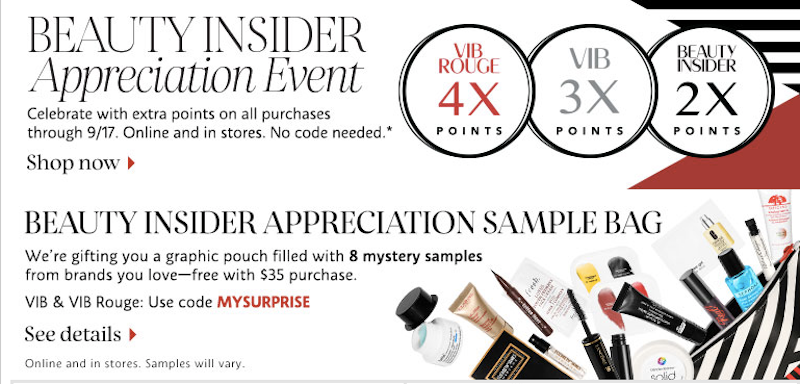 Earn extra Beauty Insider points, this week only